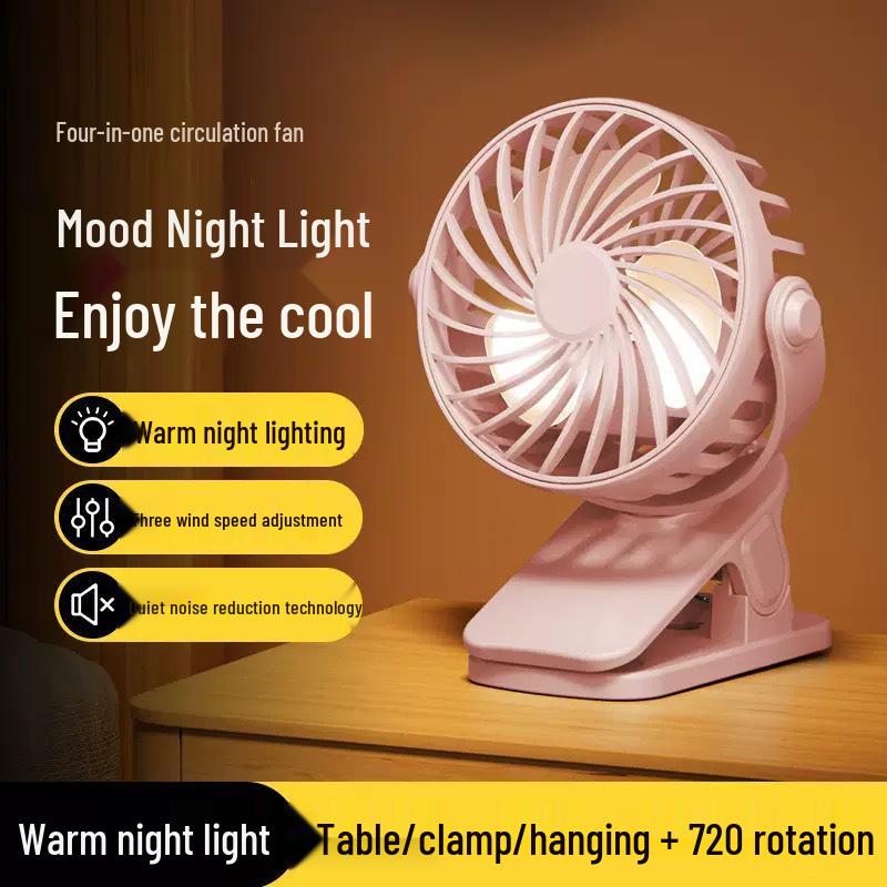 Multifunctional Portable USB Rechargeable Baby Stroller Fan with Lithium Battery