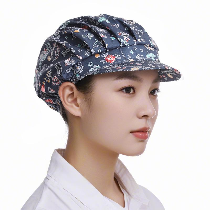 Korean Oil-Proof Chef Hat for Women - Hair Covering Kitchen Cap for Cooking and Catering