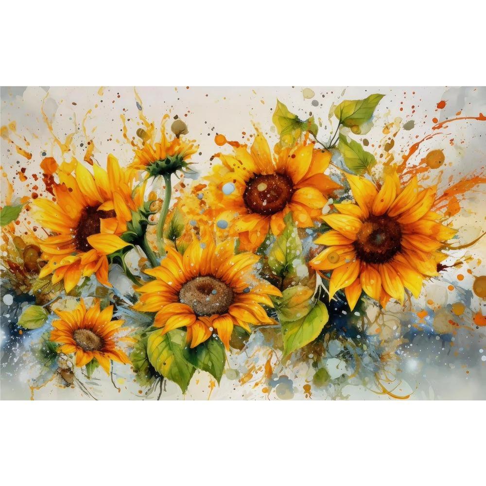 Zonnebloem Stilleven Aquarel Schilderij Natuur Poster Canvas Olieverf Schilderij Prints Muurschildering Woonkamer Huis Decoratie