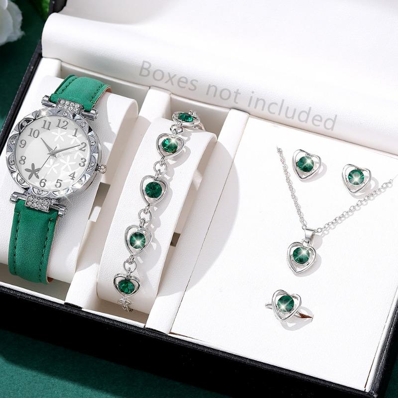 Star Watch Women's Diamond Belt Digital Dial Quartz Watch High Value Watch Set