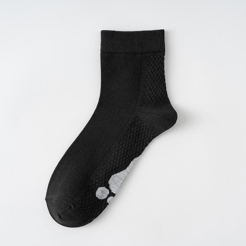 Mens & Womens Warm Odor-Resistant Graphene Mid-Calf Socks: Sweat-Absorbent, Breathable, Solid Color for Autumn & Winter