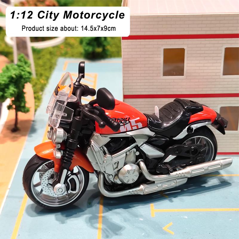 1:12 Simulation Portable Motorcycle Plastic Car Decor Off-Road Vehicle Collection Office Model Toy Diecast Home Children Gifts