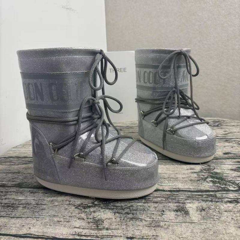 Modische Schneestiefel, Winter-High-Heel-Samt-Thermo-Ärmel-Baumwollstiefel rutschfester und verschleißfester Riemen Brot
