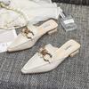 New Women Shoes Fashion Slipper Pointed Toe Slide Girl Street Designer Heels Mules Shoes
