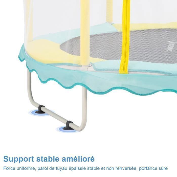 FOXSPORT Trampoline Pour enfants,Équipé D'un Panier Et De Balles En plastique,Coussin Rebondissant, À Partir De 2 Ans – Bleu