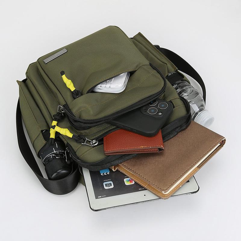 Bolsa Transversal Masculina Oxford Bolsas de Ombro Único Armazenamento de Grande Capacidade Moda Múltiplos Bolsos Bolsa Transversal para Viagem de Negócios Mochila Diária