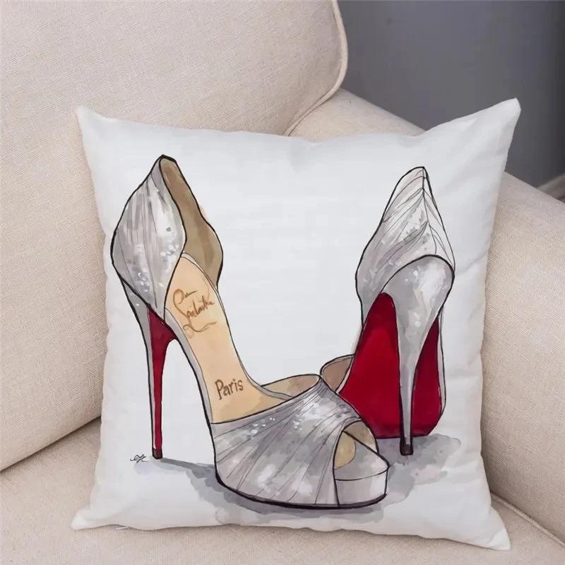 Women's High Heels Pattern Pillowcase Car Ornaments Office Living Room Sofa Home Pillowcase