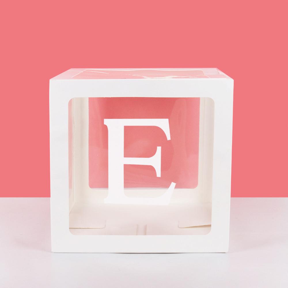 Runtow 1pc 25cm Transparent Letter Box ,Birthday Wedding Custom Name Balloon Box ,1st Birthday Party Decorations, Baby Shower