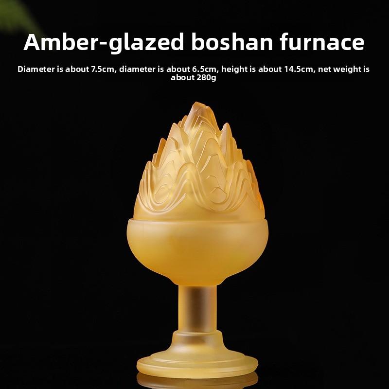 

Стеклянная подставка для благовоний для чайной церемонии, печь Бошань, высокая ножка, изысканная форма, основа для ароматерапии, универсальная сцена, аромат для комнаты