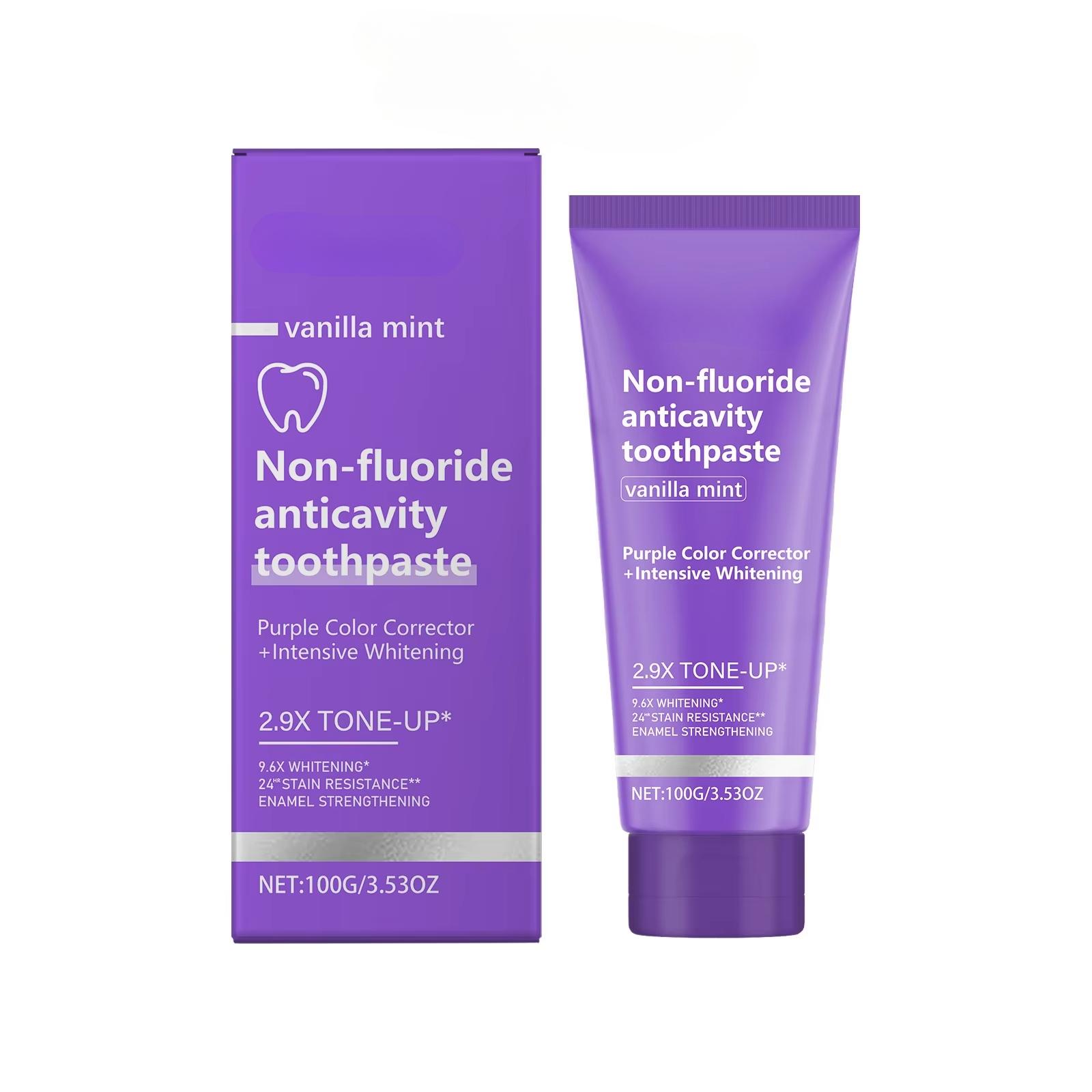 

100 г отбеливающая фиолетовая зубная паста осветляет желтые зубы корректор цвета восстанавливает десны освежает неприятный запах изо рта отбеливающая зубная паста 1PC