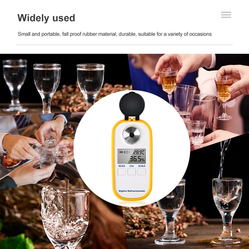 Refractometru Digital Alcool 0-80% Metru Alcool Spirit Afișaj LCD pentru Alcool Spirit 0-50% Bere Vin de Struguri Refractometru