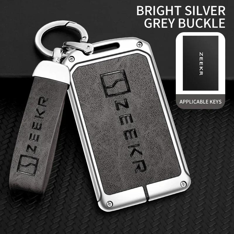 New Zinc Alloy+Leather Tpu Car Smart  Card Slice Remote Key Bag Protective Shell Buckle For Zeekr 001 009 Accessories