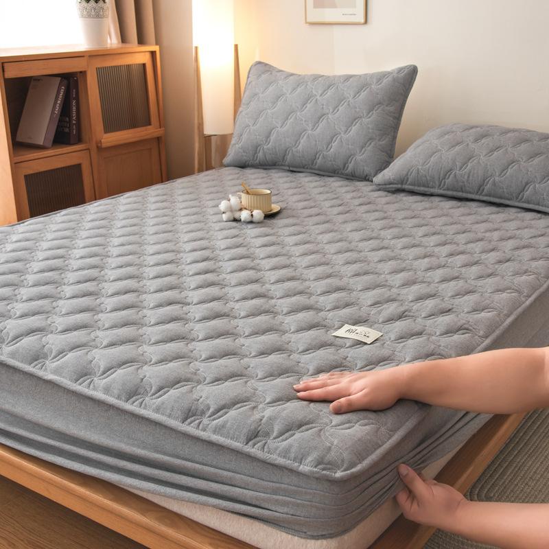 Klasse A Baumwolle Antibakteriell Gestepptes Einzelbettlaken Haushalt Matratzenschoner Rundum-Bettbezug Staubdicht und Rutschfest für Vier Jahreszeiten