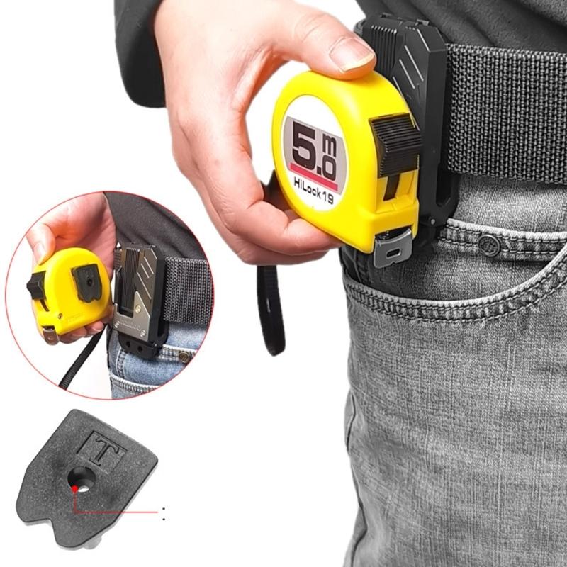 Universal Tape Measure Safety Clip With Detachable Carabiner Loop Measure Belt Attachments For Tool Belt Accessory