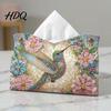 Diy Rhinestone Painting Kit DIY Faux Diamond Art Tissue Box Leather Desktop Sparkling Supplies Holder Pouch 5D Embroidery Craft for Home Office Car