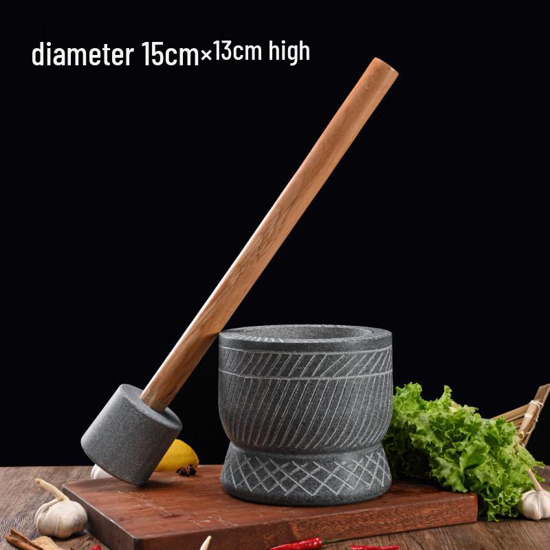 LISM Large Bamboo Mortar and Pestle Set