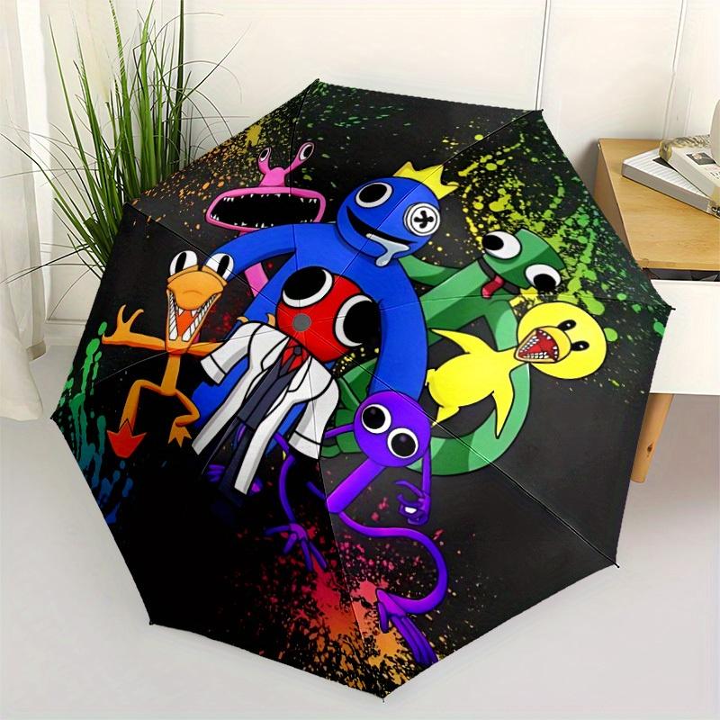 1 st Rainbow Friends Automatiskt Paraply 8-bens Design Kompakt Växel för Utomhusresor, Perfekt Gåva till Vänner eller Familj yy280828122