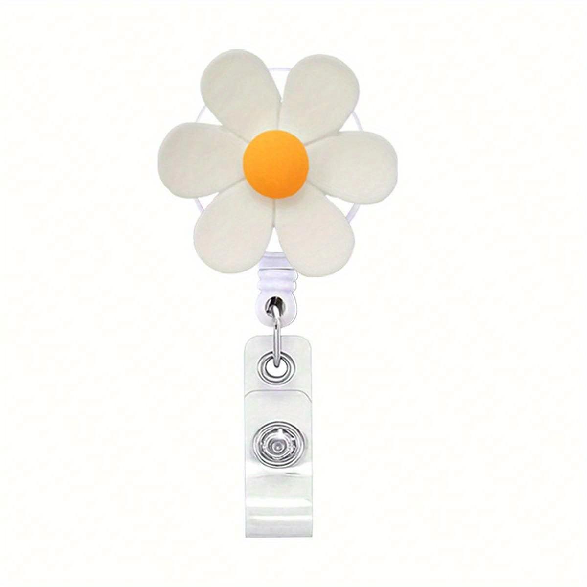 

1 шт. Красочный цветочный бейдж-ролик с выдвижным шнурком, Выдвижной клип для ID-карты, Подарок для врачей, медсестер, студентов, офисных работников 1 Piece White разноцветный