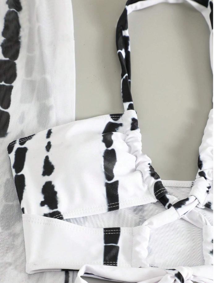 Ευρωπαϊκό & Αμερικανικό Μακρύ Φόρεμα Σκίσιμο Μπικίνι Γυναικείο Σετ Μαγιό 3 Τεμαχίων