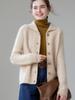 2026 Autumn/Winter Women's Fashionable Thick Cashmere Cable Knit Lapel Cardigan Sweater