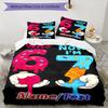 3PC Custom Name Happy Birthday Celebration Bedding Set Printed  Bedding Set Duvet Cover Closure Includes 1 Duvet Cover & 99 Pillowcases for Bedroom