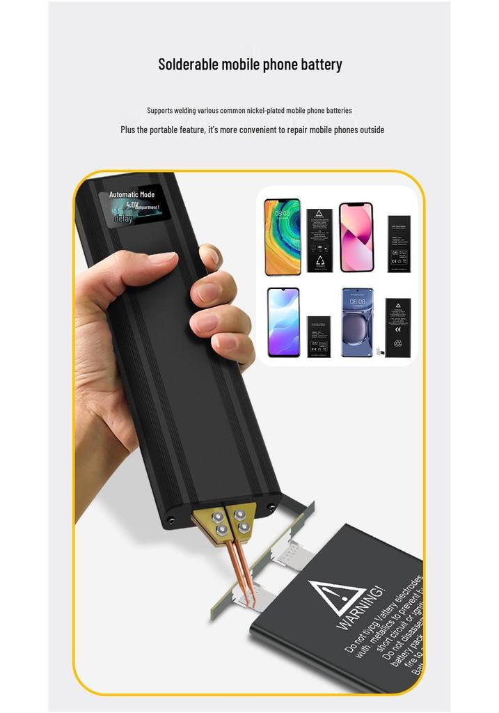 Handheld Battery Spot Welder with Color Screen for Mobile Phone and 18650 Lithium Batteries