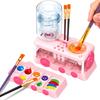 4-in-1 Train-Shaped Automatic Paint Brush Rinser with Water Circulation System, Detachable Palette & Brush Holder