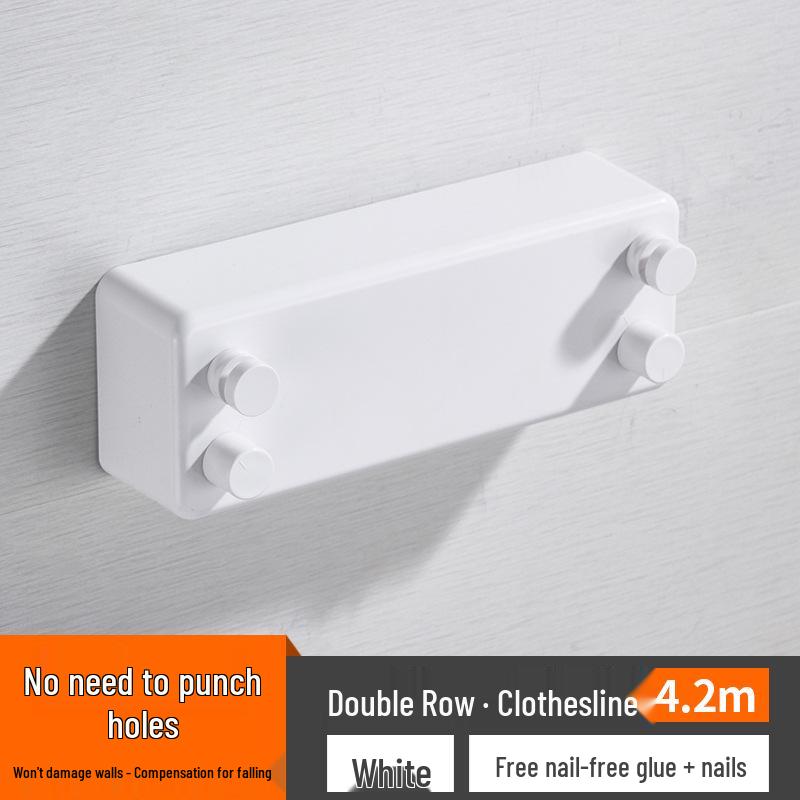 Retractable No-Drill Indoor Clothesline – Invisible Steel Wire Rope for Balcony & Hotel Use