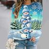 Christmas Snowman 3D Print Sweatshirts Women Autumn Raglan Long Sleeves Hoodie Street Y2k Pullover Harajuku Tops Female Clothing