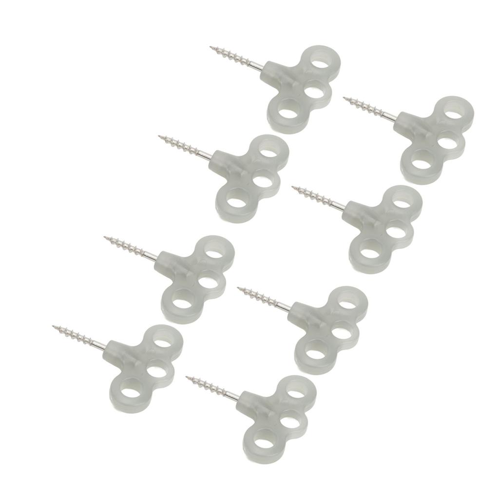 8pcs Spiral Spike Stainless Steel Threaded Nail Night Vision 30mm for Camping Hiking