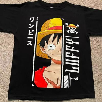 Japonské Anime Luffy One Piece One Piece Pirátský Král High Street Ležérní Studentské Japonské Krátké Tričko Anime Top Tričko