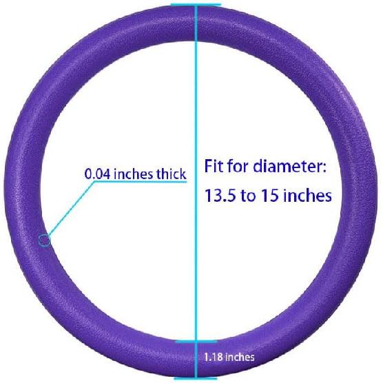 Purple Car Steering Wheel Cover: Universal RPKEY 13.5 To 15 Inches Silicone Steering Cover Compatible With Most Car Models Fit For Round Shape D