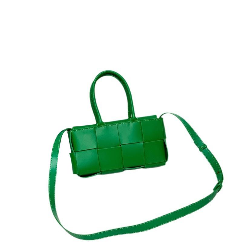2024 Early spring new leather woven vegetable basket bag women's hand shoulder messenger bag small mini versatile