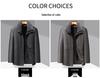 Men's Plus Size Fur Collar Leather Jacket - Warm Winter Outerwear for Middle-Aged Dads