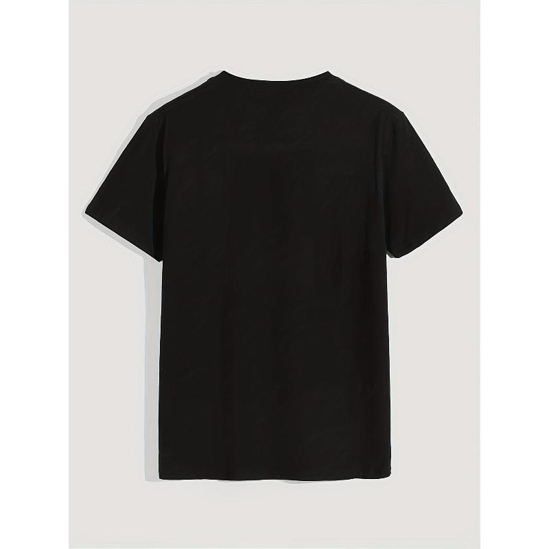 European sizes Trendy Print Men's Comfy T-shirt, Graphic Tee Men's Summer Outdoor Clothes, Men's Clothing, Tops For Men