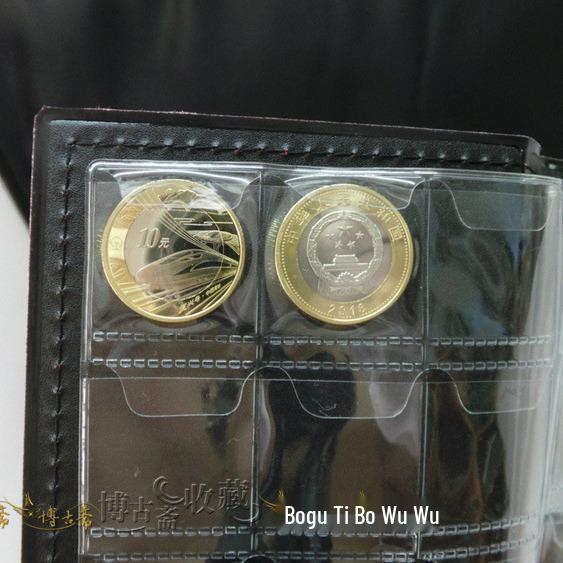 PU Leather Coin Collection Album - 120 Slot Slip-in Commemorative & Medium Grid Design