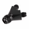 AN10 10AN auf AN6 6AN Außengewinde Y-Block Fitting Adapter Schwarz