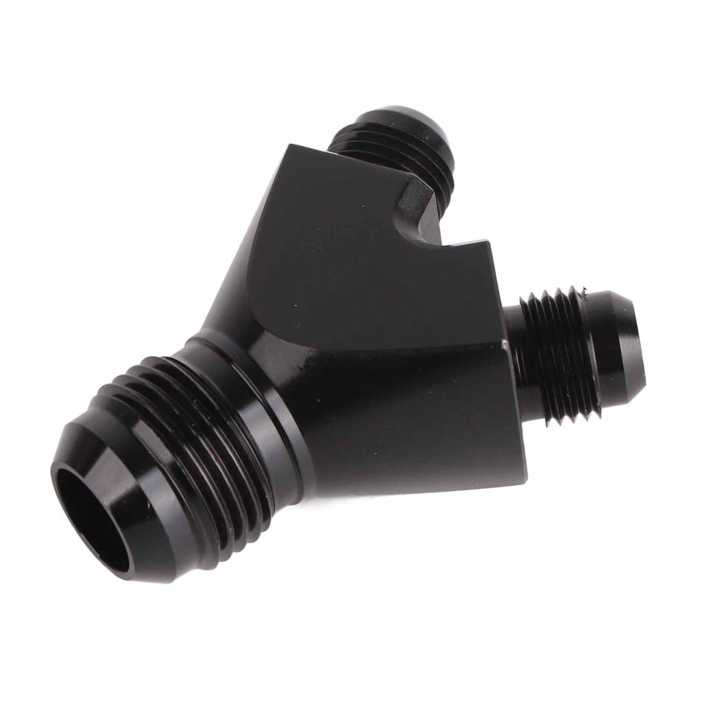 AN10 10AN auf AN6 6AN Außengewinde Y-Block Fitting Adapter Schwarz