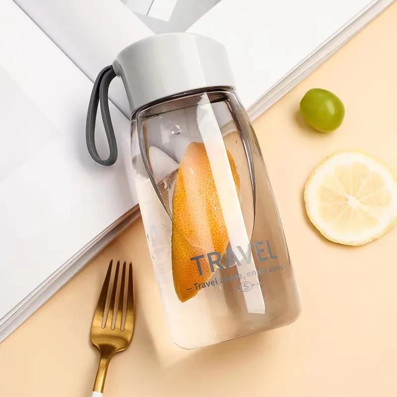 380ml Plastic Water Bottle Portable Cup Transparent Bottle Outdoor Sports Water Cup Student Portable Cup