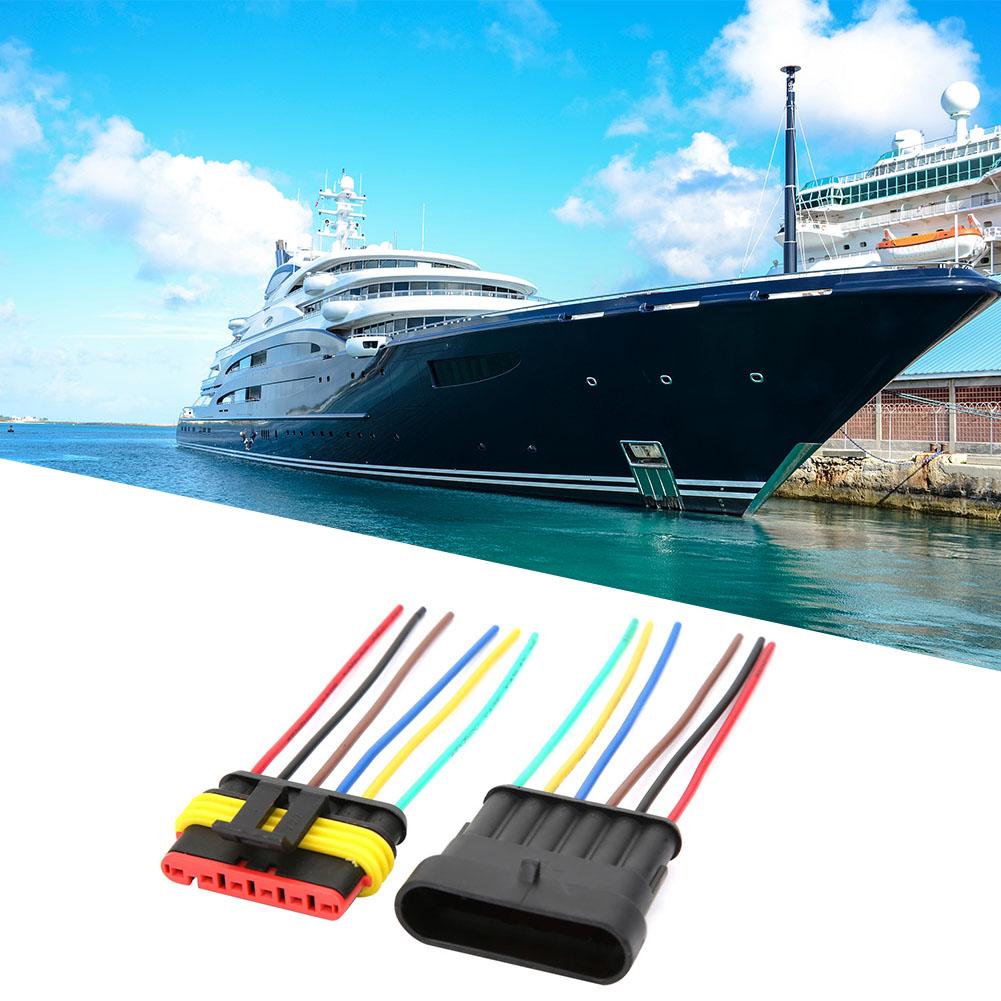 2 Sets 456 Pin Car Waterproof Electrical Connector Plug with Wire Cable6P