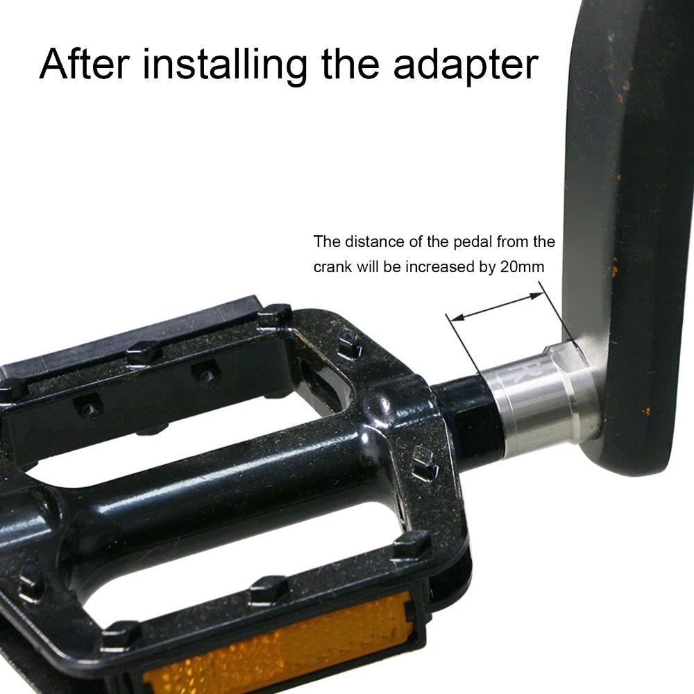 1 Pair Male Thread 1/2in toFemale Thread 9/16in Bike Pedal Extenders Bicycle Maintenance