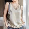 Spring Sweet V-neck Mesh Splicing Broad Shoulders Small Undershirt Camisole Women's Tops Bottoming Shirt Ice Silk Camisole Undershirts