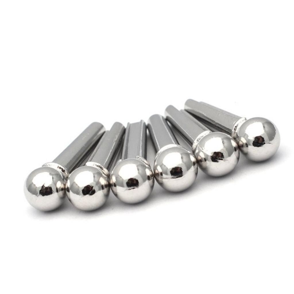 6Pcs Metal Acoustic Guitar Bridge Pins Guitar End Pins Replacements Guitar String Nails Musical Instrument Accessories