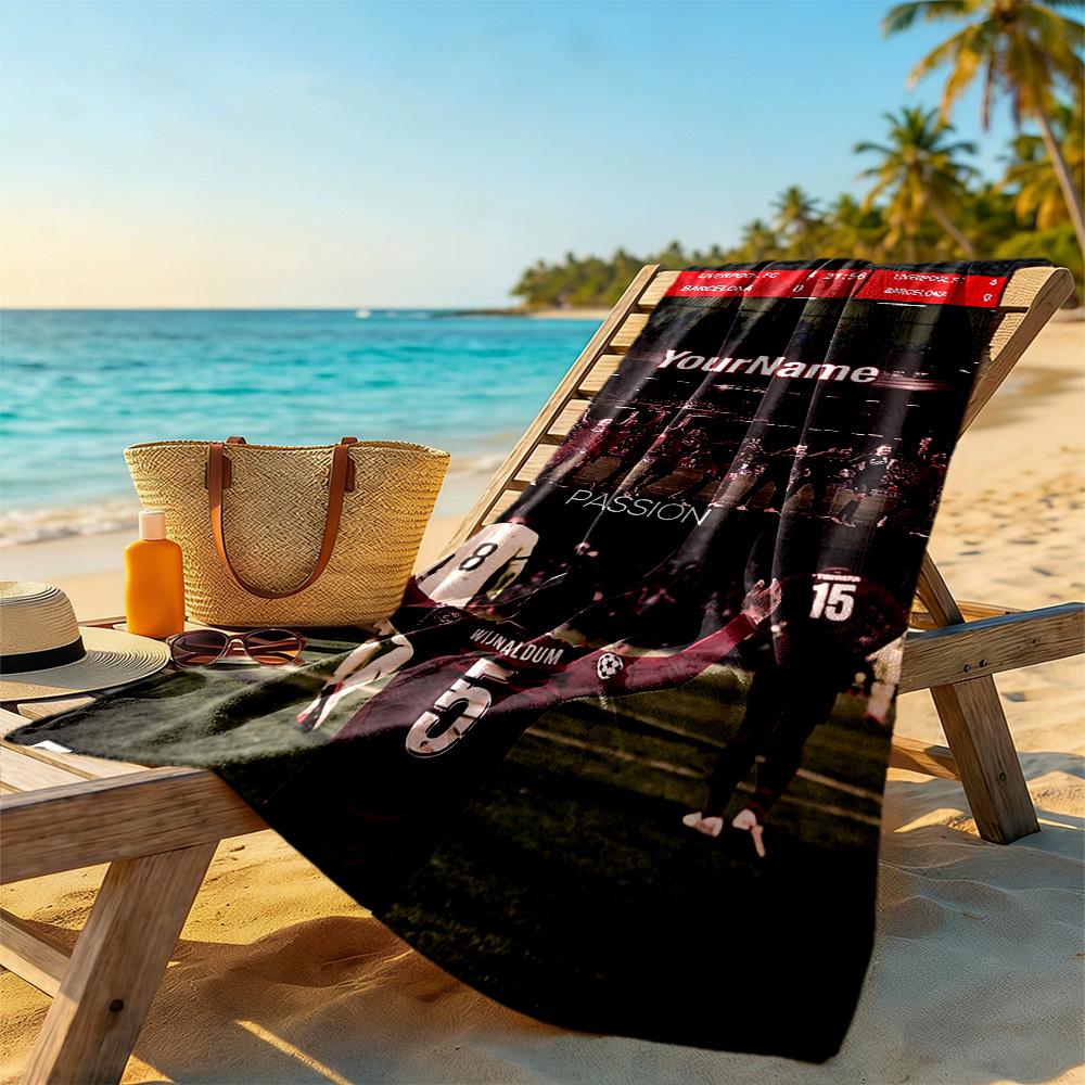 Liverpool Customize Your Name Beach Towel Soft Durable Quick-Dry Perfect for Traveling Yoga Camping and Swimming