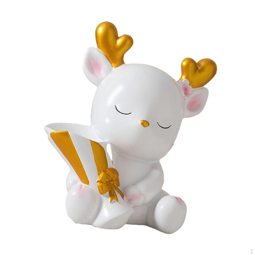 Cartoon Hirsch Statue Schreibtisch Ornament, Harz Skulptur Figur Blumenarrangement für Balkon