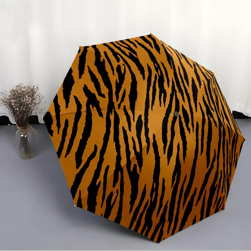 1 PC Automatic Folding Umbrella -Animal Texture patternPattern,Portable & Foldable Design with 8 Ribs,Christmas Birthday Gifts