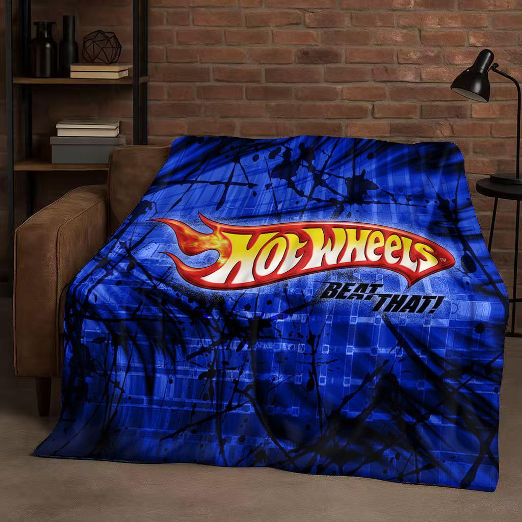 Retro Horké W-Wheels Kreslený Závodní Auto Flanelová Přikrývka, Ultra Měkký Teplý Plyšový Přehoz pro Domácí Ložnici Postel Pohovku Kryt Piknik Děti