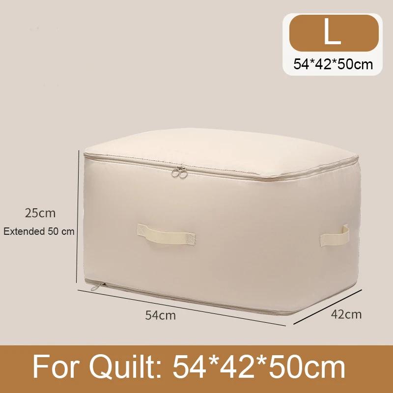 

Большая вместительная сумка для хранения одеял, тканевая компрессионная сумка для спальни, сумка для хранения пуховых одеял, органайзер для гардероба, экономия места, сжимаемая сумка For Quilt-L бежевый