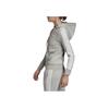 Adidas Striped Sleeve Slim Fit Hoodie With Zipper Women Hoodies Grey EI0683