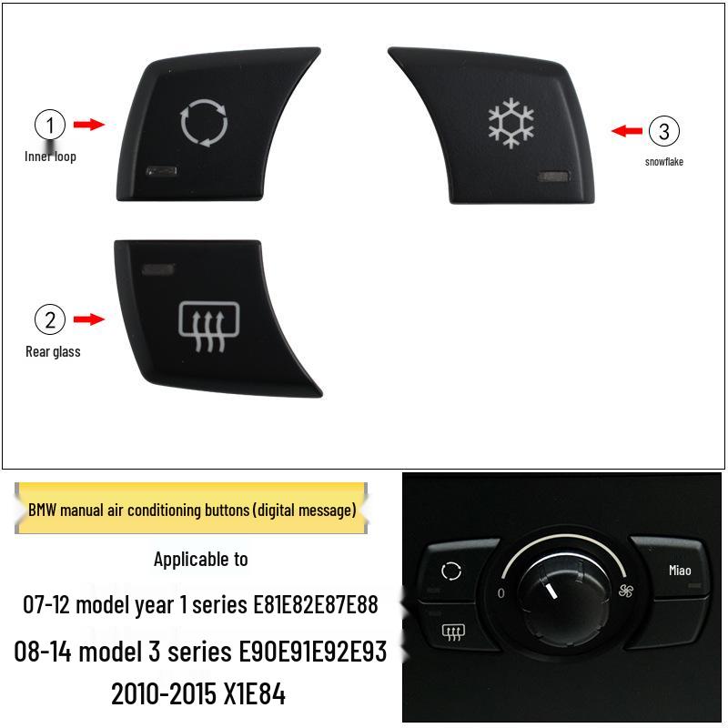 BMW 3 Series, 1 Series, X1, X3 Console Air Volume & Glass Button Knobs.
